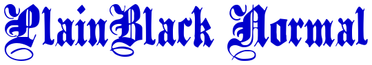 PlainBlack Normal 字体